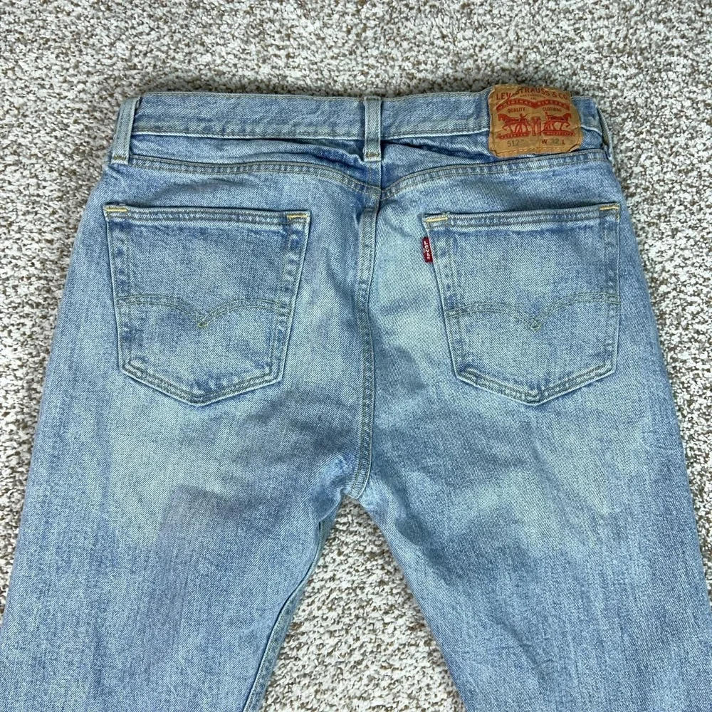 Levis 512 Jeans Mens 32x30 Blue Slim Taper Stretch Denim Light Wash Casual Basic